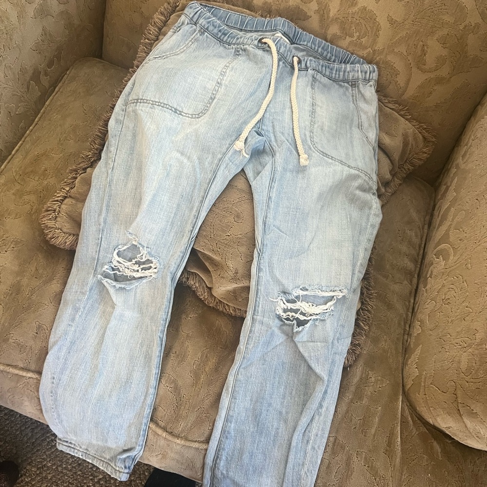 One Teaspoon Light Wash Denim with drawstring